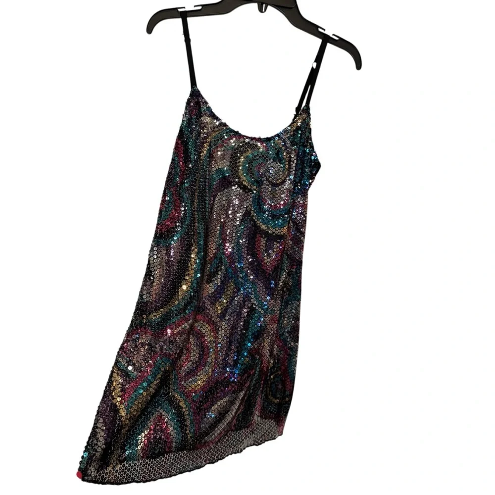 Intimately Free People FP Multi Color Sequin Party Mini Dress sz XS - Picture 7 of 12